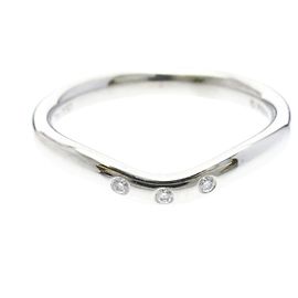 Tiffany & Co Tiffany Curved Band Ring mit 3 Diamonds Silber