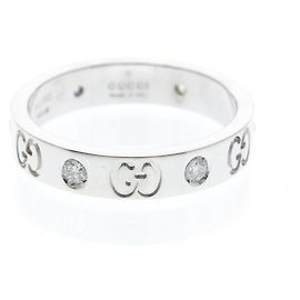 Gucci Icon Ring Diamond in White Gold Silvery