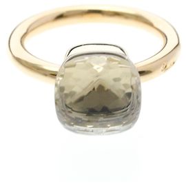 Anillo Nude Classic de Pomellato en oro rosa de 18K con topacio blanco Dorado