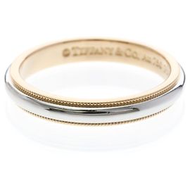 Tiffany & Co Tiffany Milgrain Band Ring Silvery Golden