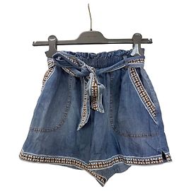 Ermanno Scervino Short Royal Denim Beachwear Branco Azul Laranja