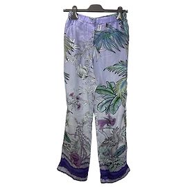 Autre Marque F.R.S For Restless Sleepers Printed Silk Pants White Green Purple Light blue