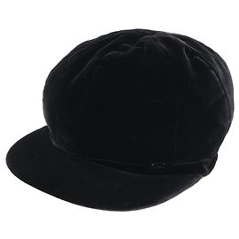Chanel Coco Mark Samt-Casket-Hut Schwarz
