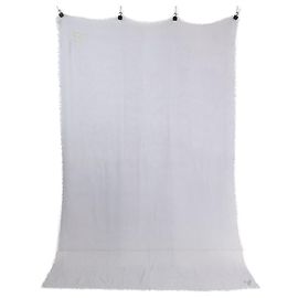 Echarpe de cashmere e modal com o logotipo Coco da Chanel bordado Marrom