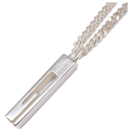 Collana GUCCI Ag925 Cutout G Bar Argento