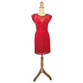 The Kooples Abito corto in pizzo rosso Rosso
