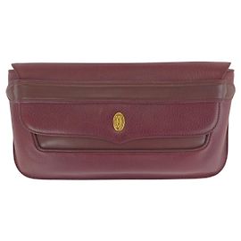 Cartier Vintage Must Line Leder Clutch Bag Rot