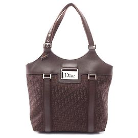 Sac cabas Trotter Street Chic Dior en toile et cuir Marron