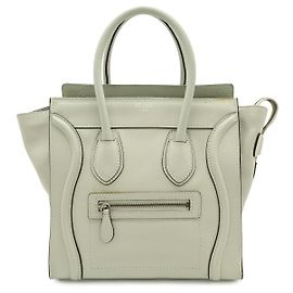 Céline Sac cabas Celine Luggage Micro Shopper en cuir Gris