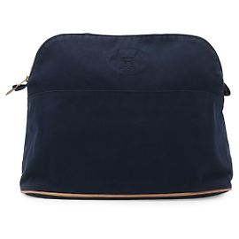 Hermès Pochette Bolide 34 en toile Hermes TGM Bleu