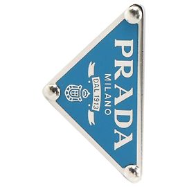 Prada Silver 925 Left Ear Earring Clip Blue