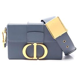 Sac à bandoulière en cuir Dior 30 Montaigne Bleu