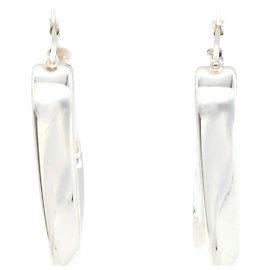 Pendientes de aro Twist Triangle en plata 925 Bottega Veneta Plata Metálico