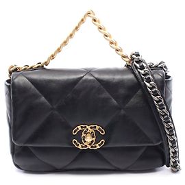 Chanel 19 Matelasse 2WAY Shoulder Bag Leather Noir