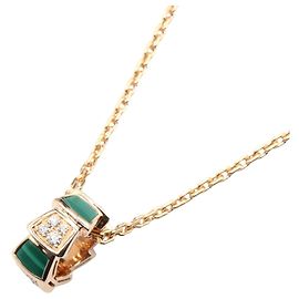 Bulgari Collier Bvlgari Serpenti Malachite Diamond K18PG Doré Métallisé