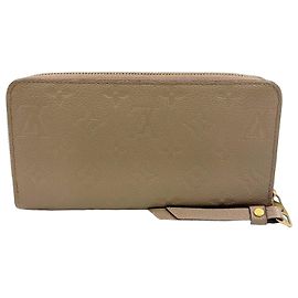 Portafoglio Zippy Louis Vuitton Monogram Beige Marrone Beige