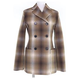 Christian Dior Check Wool Jacket Brown