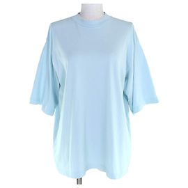 T-shirt à manches courtes Marni avec logo brodé en coton Bleu Bleu clair