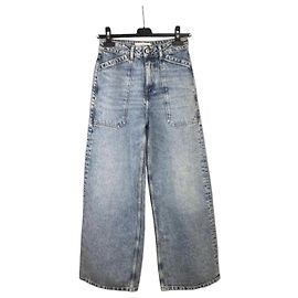 Ba&Sh Wide-Leg Washed Blue Denim Jeans Blue