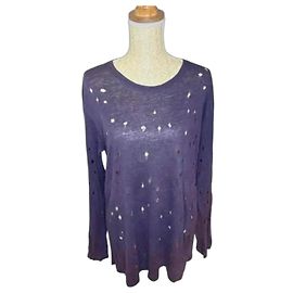 IRO Marvina Pull en Lin Violet à Découpes Violet