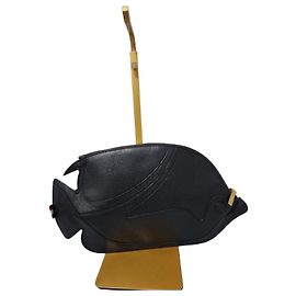 Thom Browne Clutch Trigger Reef Fish de Piel - Negro Negro