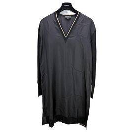 Rag & Bone Robe en soie noire col V Noir