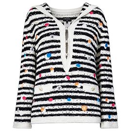 CHANEL Pull en soie Motifs CC Maritimes Défilé 2024/2025 Multicolore