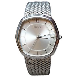Seiko Credor Relógio de Quartzo ref. 7771-5040 Prata