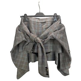 Alexander Wang Plaid Wool Blend Blazer-Style Shorts Pink White Grey