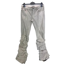 Acne Studios Beige Ruched Cotton Jeans Beige