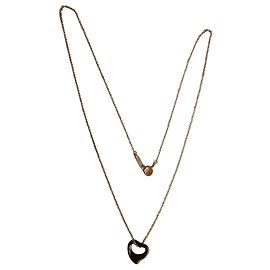 Tiffany & Co. Elsa Peretti Open Heart Jade Pendant Necklace Black Silvery