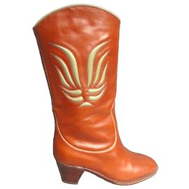 Botas Western de Cuero Pollini Castaño