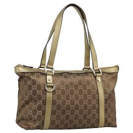 Borsa GUCCI GG Canvas Oro 141470 Auth ka4787 D'oro