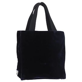 PRADA Handtasche Samt Marineblau Silber Authentisch 187785A Silber Marineblau