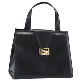 Céline Borsa Tote CELINE Horse Carriage in pelle nera e oro Auth 187792A Nero D'oro