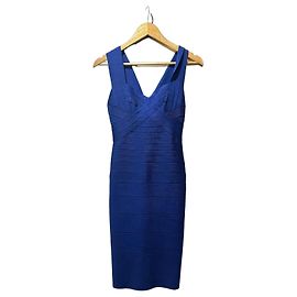 Vestido bandage azul elétrico Herve Leger Azul