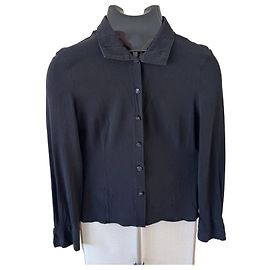 Versace Camisa de seda preta Preto