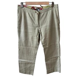 Autre Marque Class Roberto Cavalli Calças cropped texturizadas bege Bege
