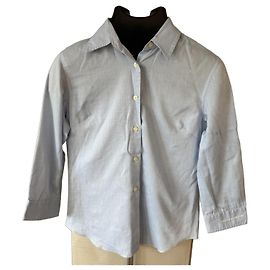 Thomas Burberry Camicia in Cotone Azzurro Blu