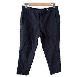 Burberry London Black Linen Blend Cropped Trousers Black