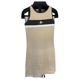 Vestido sem mangas de algodão Burberry - Bege Marrom Bege