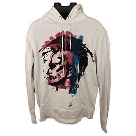 Diesel Kapuzenpullover Weiß mit Grafikprint Weiß Mehrfarben
