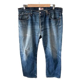 Levi's 501 Straight Leg Vaqueros con bragueta de botones Azul