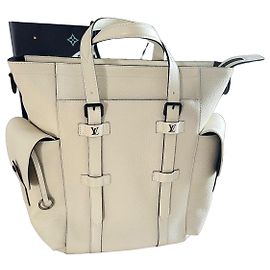 Sacola Louis Vuitton Christopher em couro branco Branco