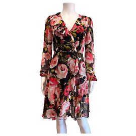 Liu.Jo Liu Jo Milano Robe Portefeuille Imprimé Floral Noir Rose Blanc Rouge Vert