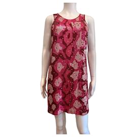 Barbara Bui Robe Mini à Sequins Rose Rouge Autre