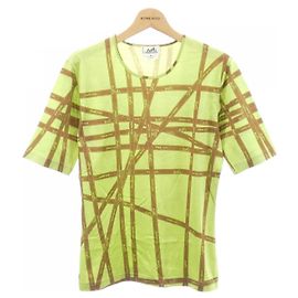 Hermès Camiseta de algodón Hermes Bolide Ducc Castaño Verde