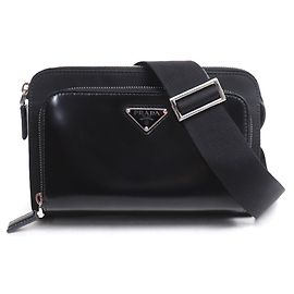 Borsa a tracolla Prada Re-Nylon in pelle Saffiano Nero