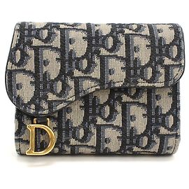 Christian Dior Navy Tri-fold Wallet Navy blue