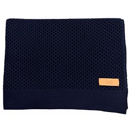 Hermès HERMES Cashmere Leather Stole Navy blue